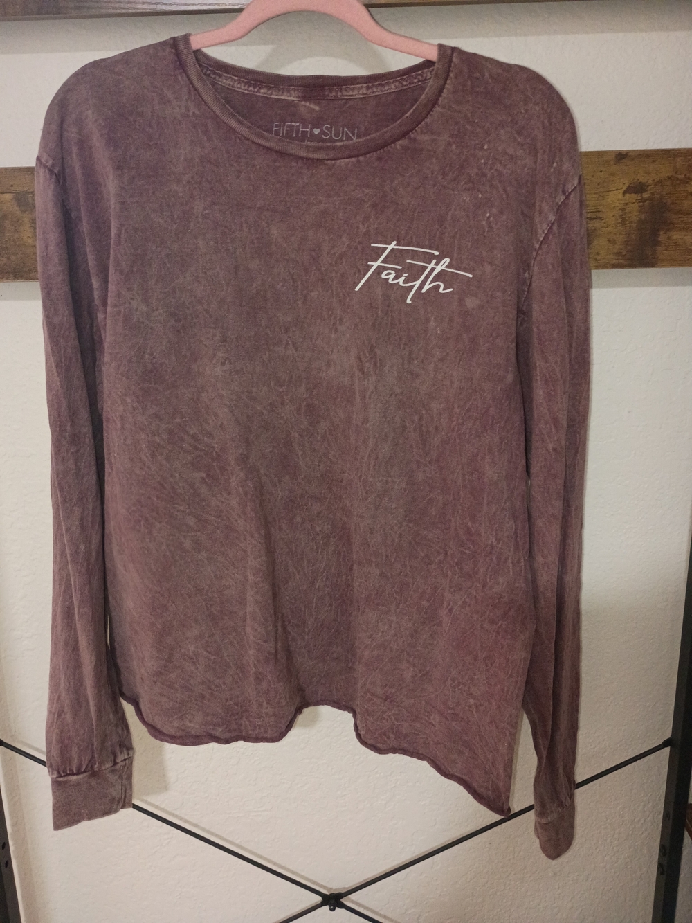 Fifth + Sun 'Faith' Long Sleeve Tee - Dusty Mauve